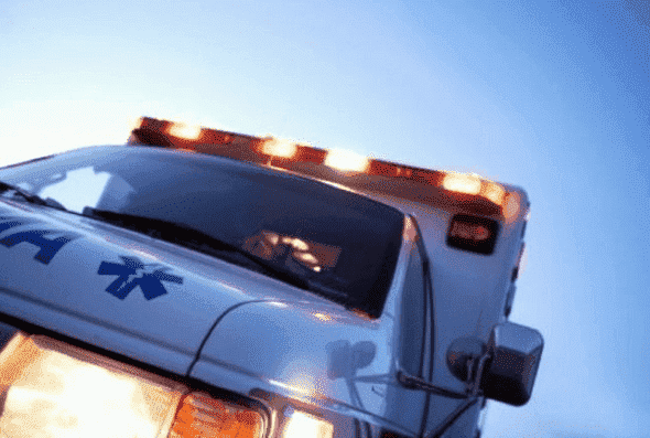 ambulance car from a low angle