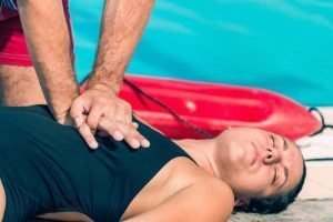 cpr being performed on a woman