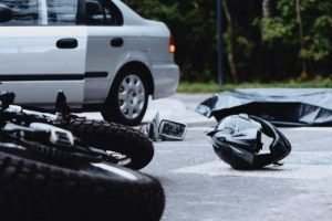 a wrecked motorcycle