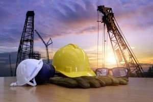 a crane and construction equipment