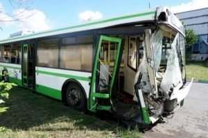 a wrecked bus