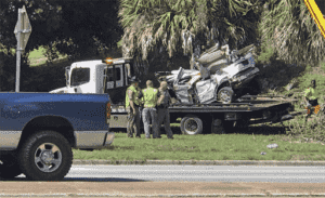 terrible Jacksonville crash being towed