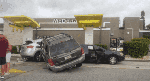 crash in mcdonalds parking lot