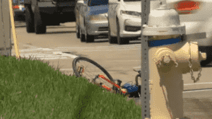 bicycle on ground after accident