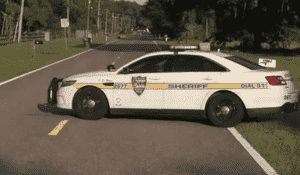 sheriff vehicle blocking road