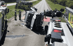 crashed trucks