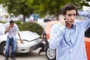 man distressed on the phone