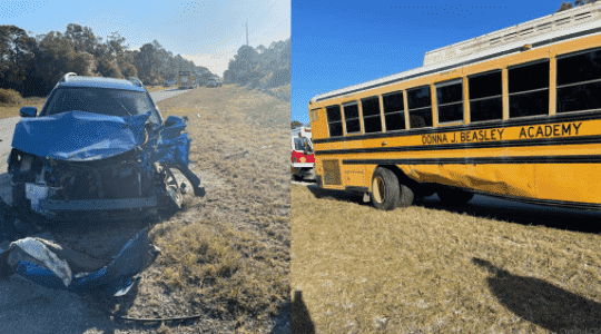 2 Students Injured After SUV Runs Stop Sign, Collides With School Bus