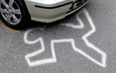 chalk outline under a car
