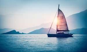 sailboat in the sunlight
