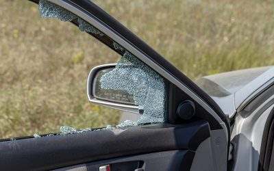 broken window after a side-impact crash
