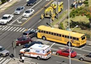 Scene of a Bus Accident - Fort Lauderdale, FL - Car Accident Lawyer