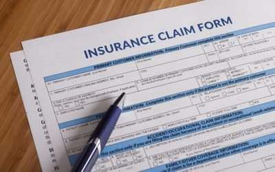 close-up of insurance claim form