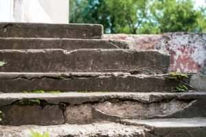 crumbling concrete stairs