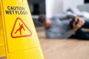person on the ground clutching his knee