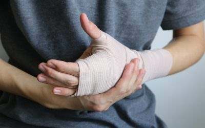 person with a strained wrist