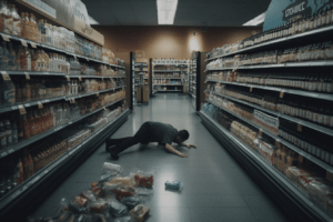 Person slipping in a Jacksonville supermarket.