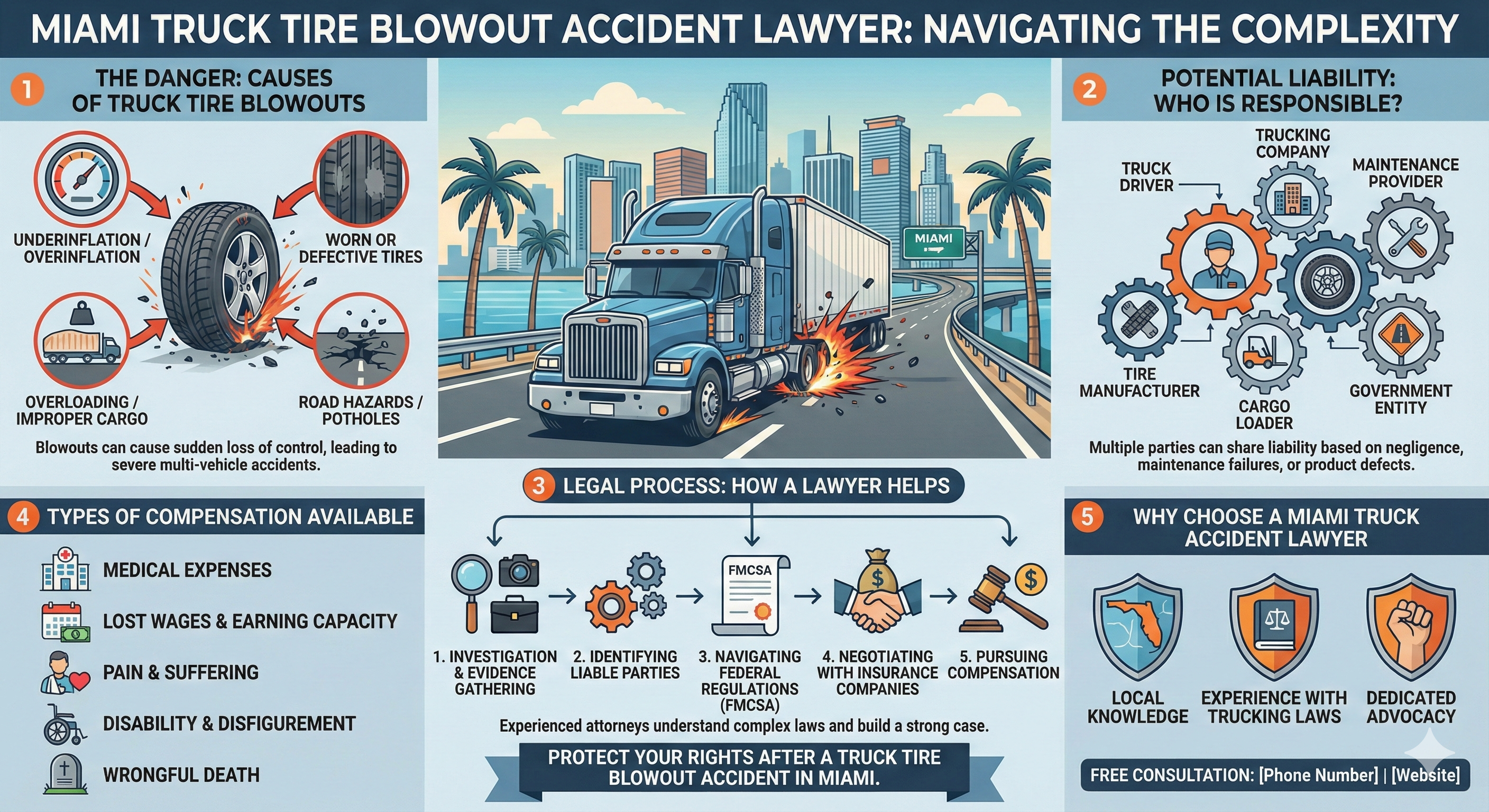 Miami Truck Tire Blowout Accident Lawyer