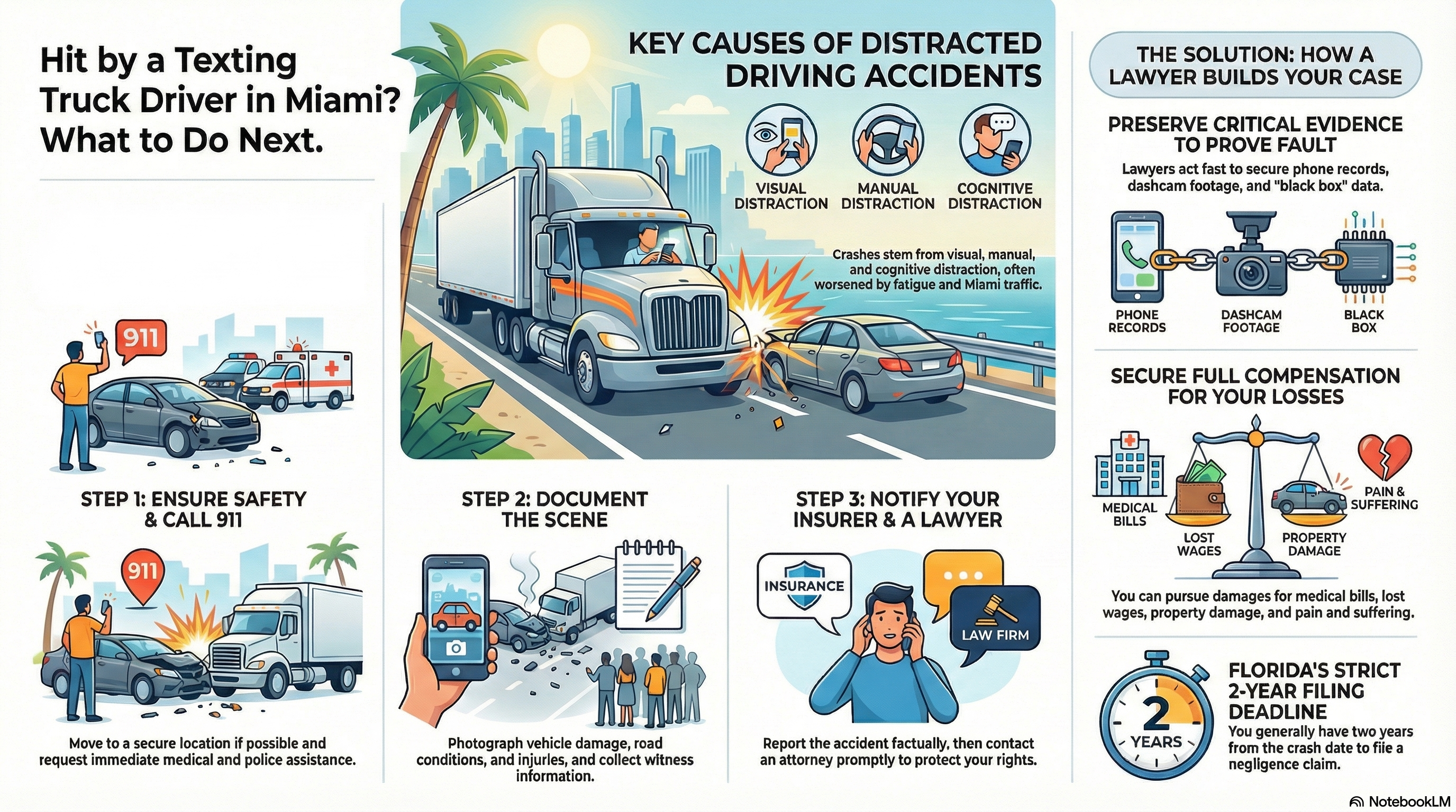 Miami Texting While Driving Truck Accident Lawyer