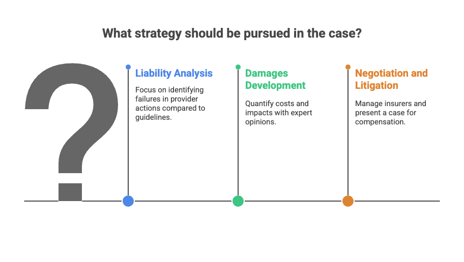 What strategy should be pursued in the case?