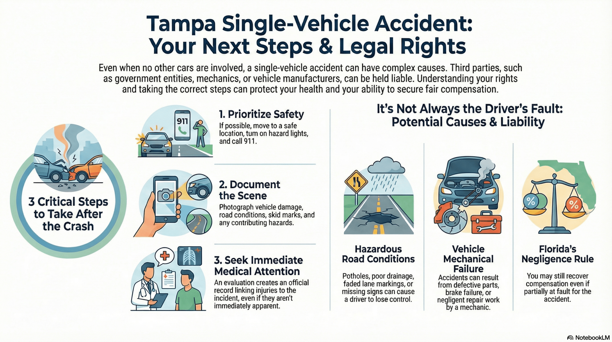 Tampa Single Vehicle Accident Injury Lawyer
