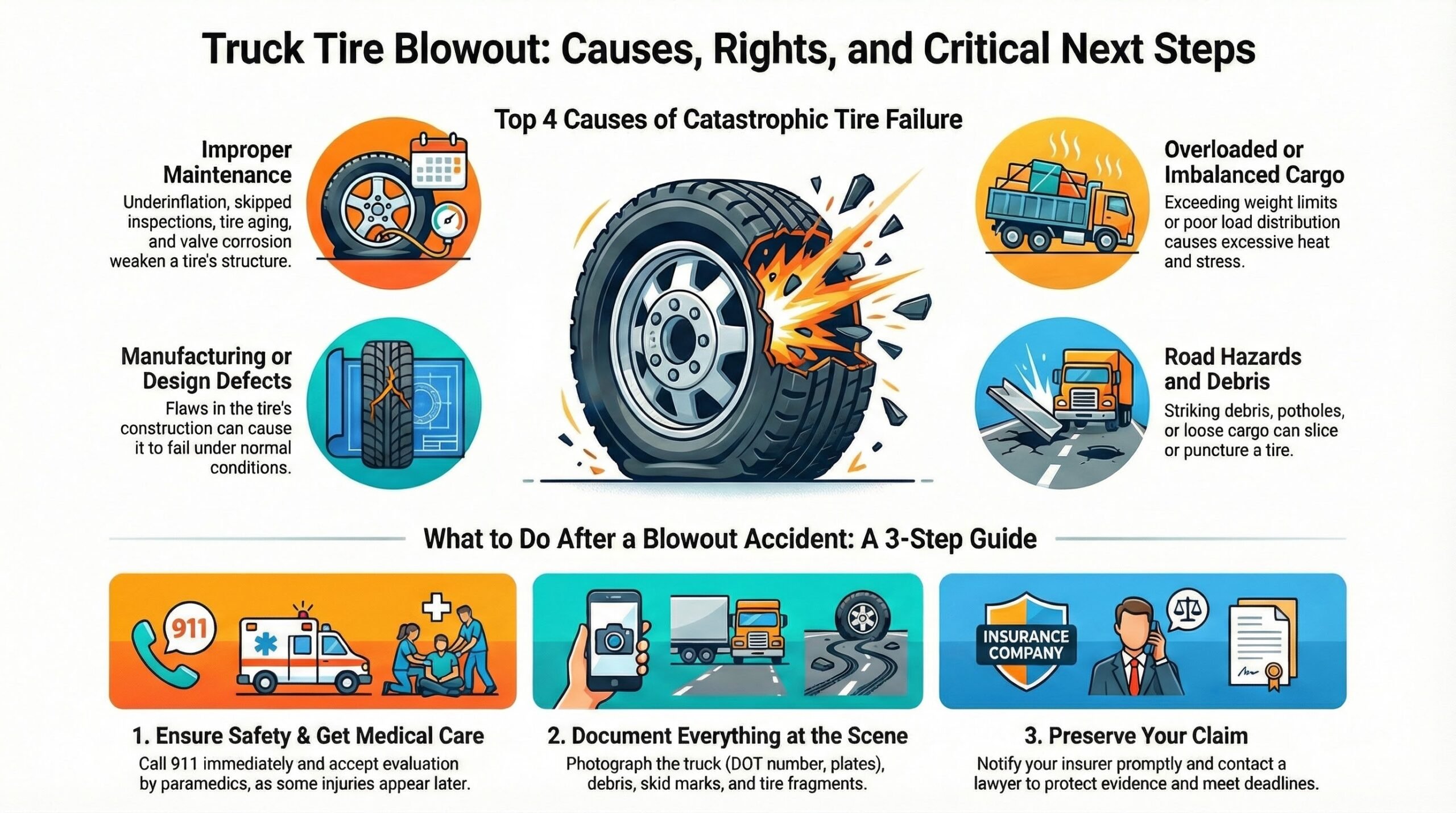 Truck Tire Blowout: Causes and Steps