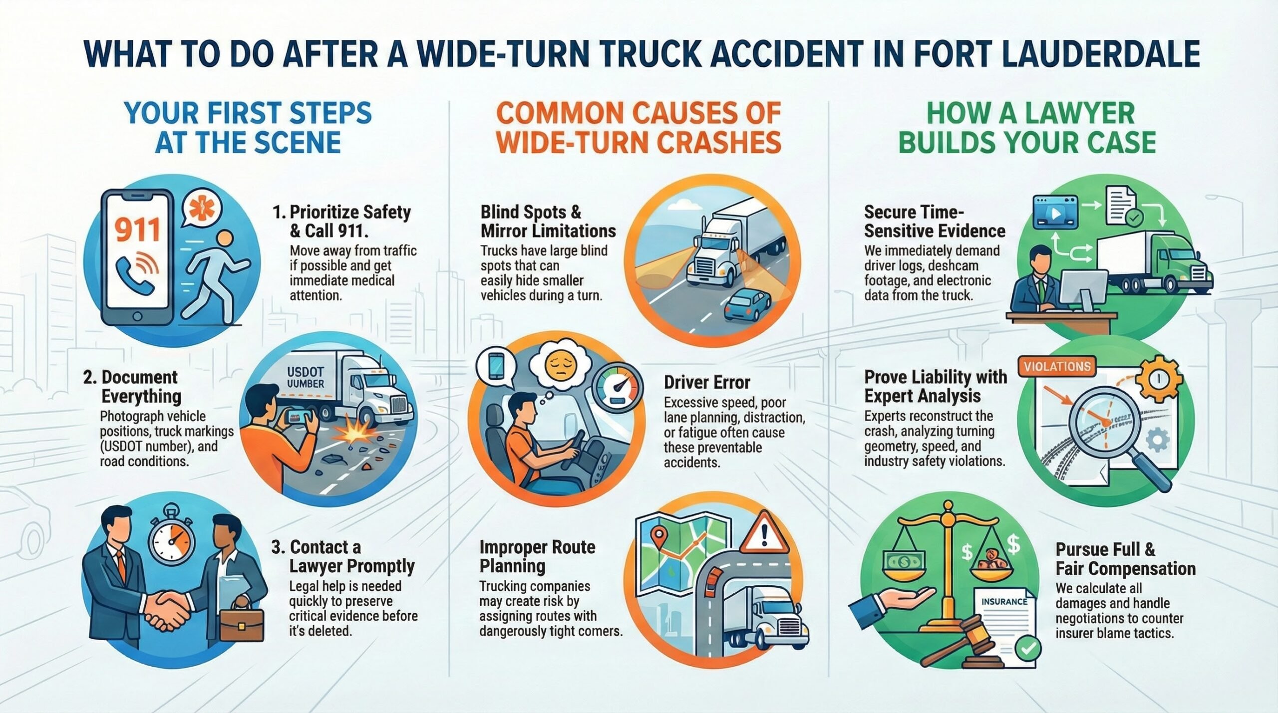 Steps After Wide-Turn Truck Accident