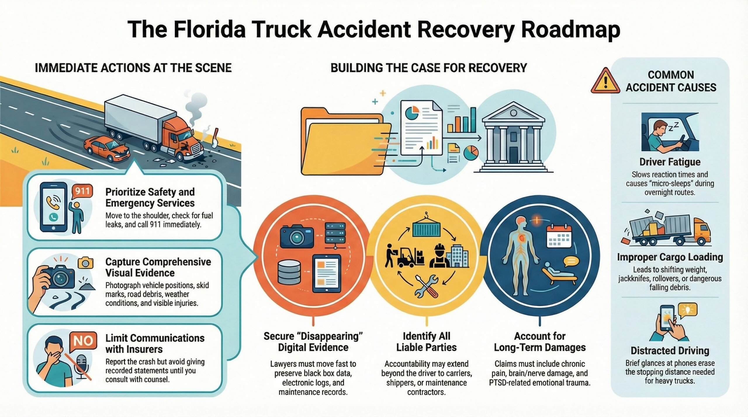Mapa de recuperación de accidentes de camiones en Florida