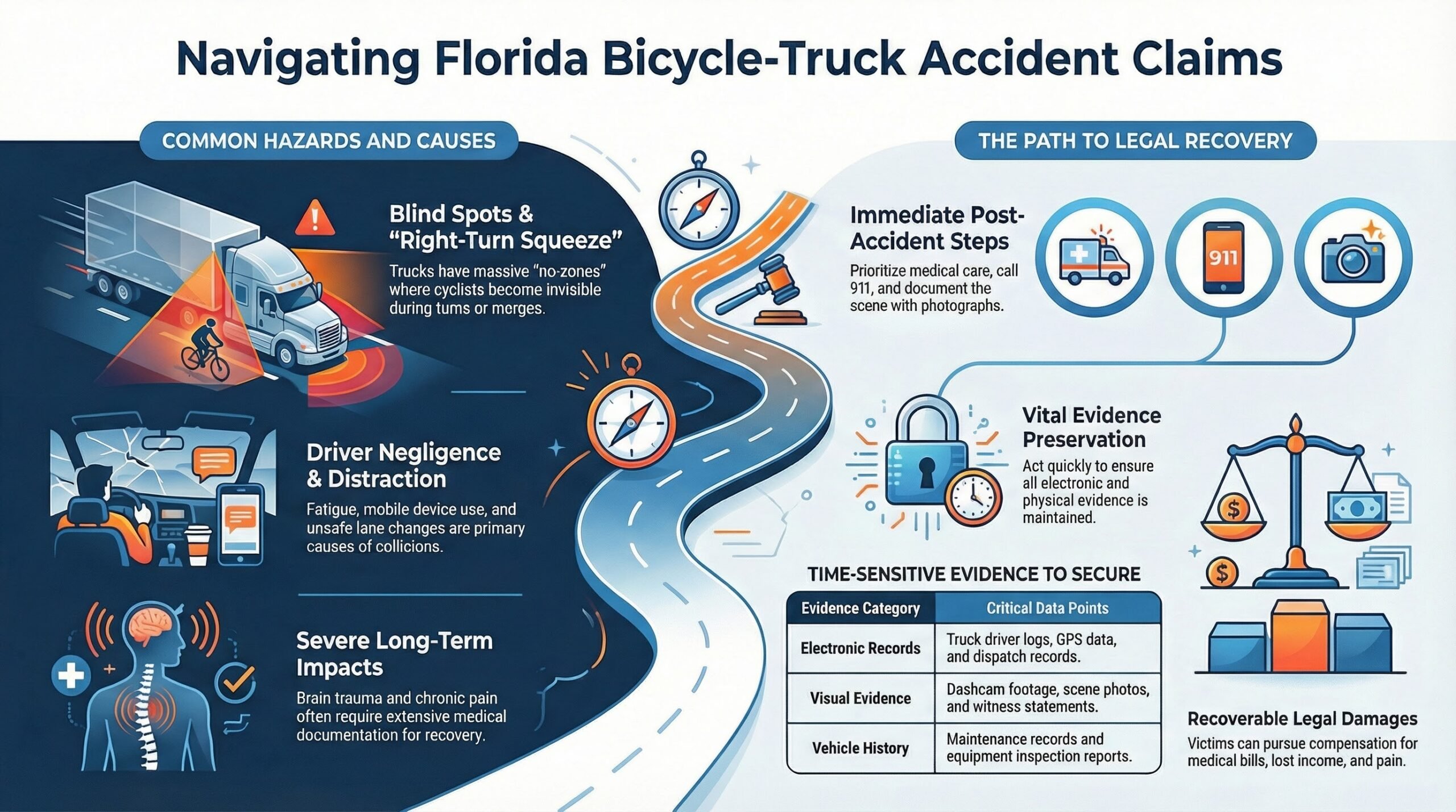Guía de Accidentes entre Bicicleta y Camión en Florida