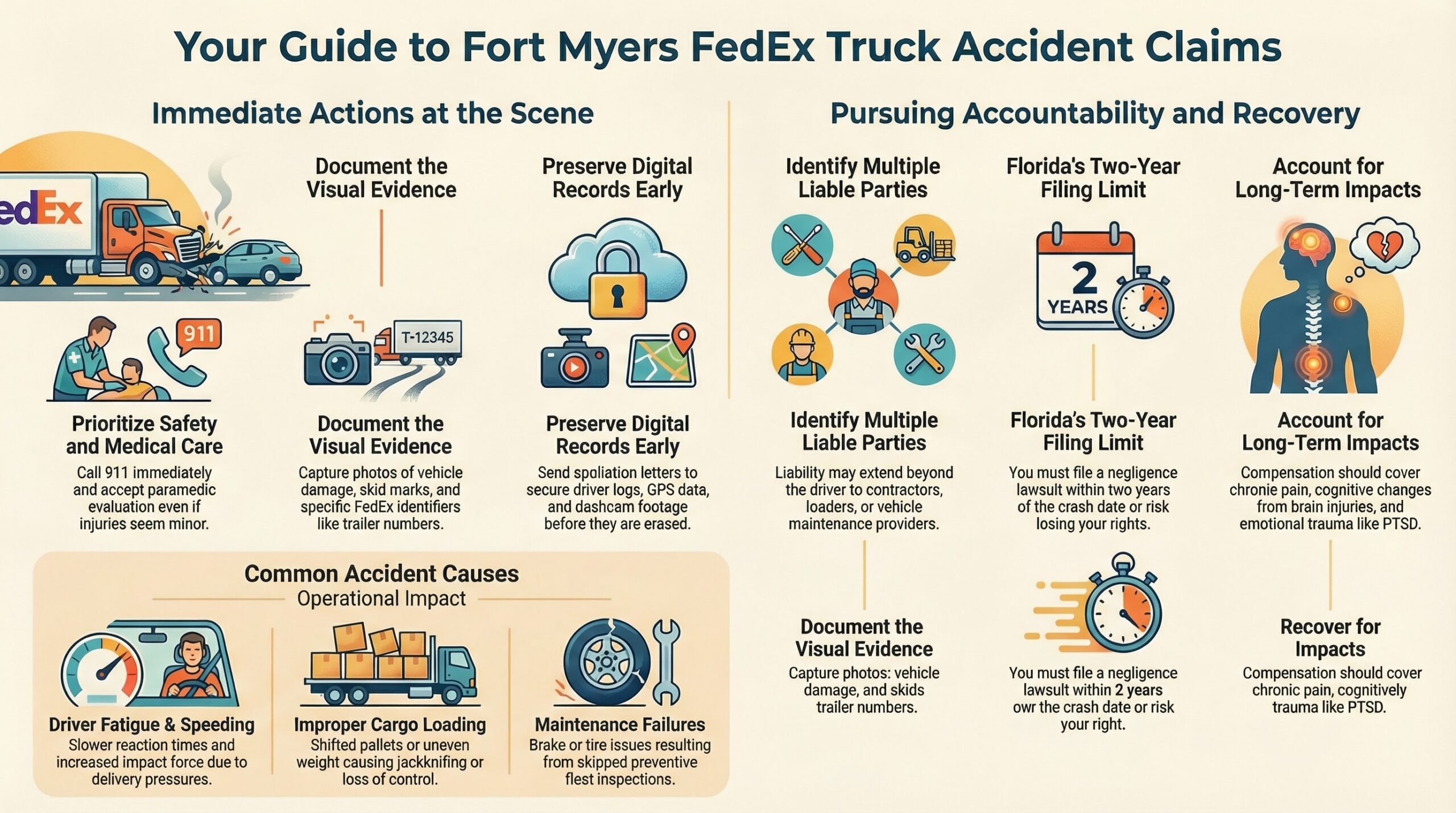 Abogado de accidentes de camiones FedEx en Fort Myers