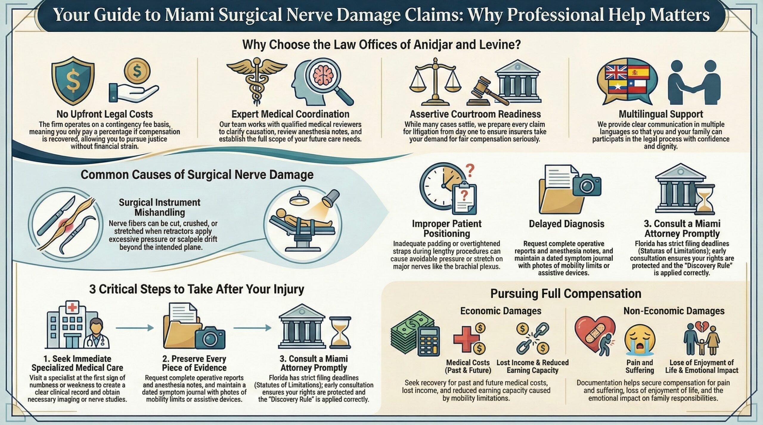 Abogado de lesiones por daño nervioso quirúrgico en Miami