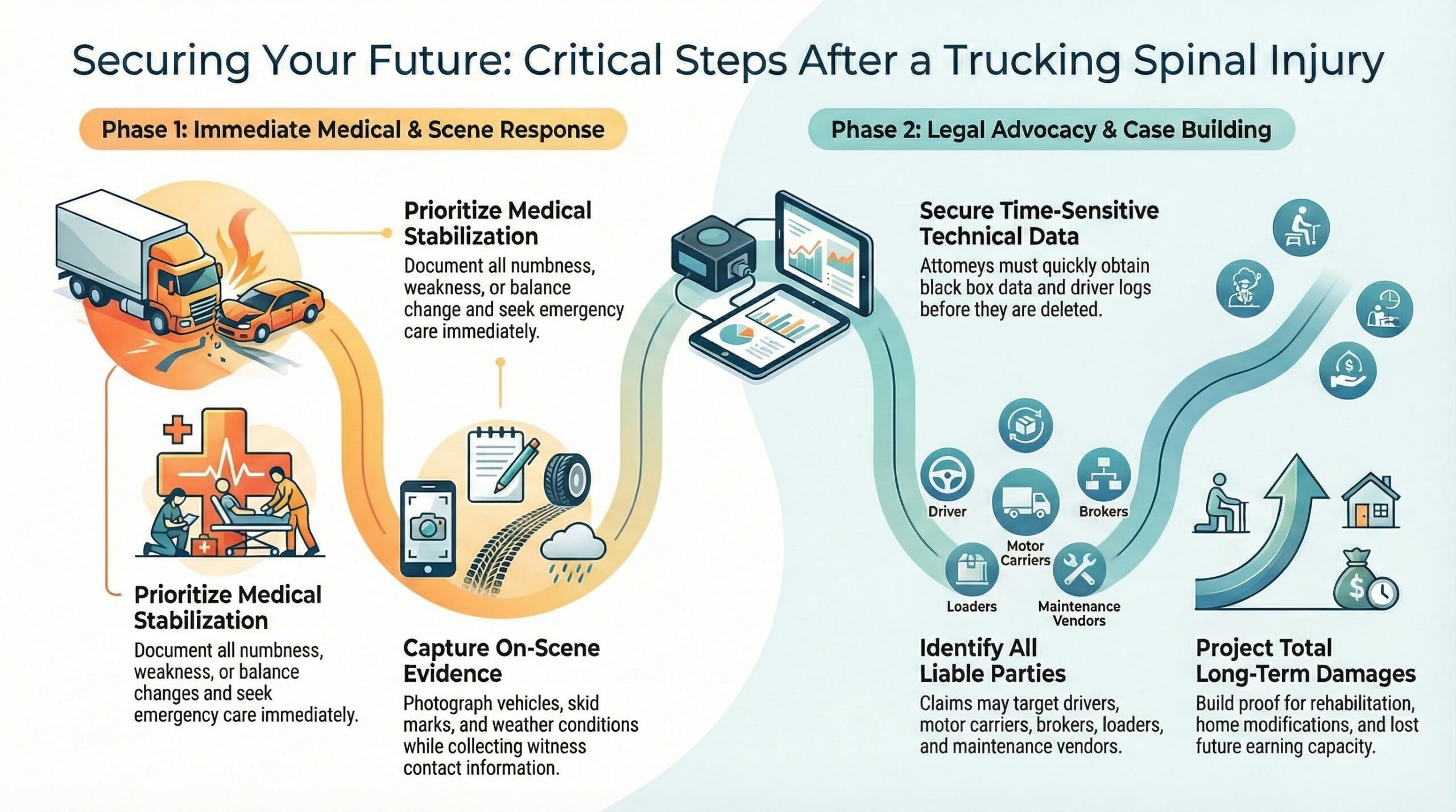 Trucking Spinal Injury Recovery Steps