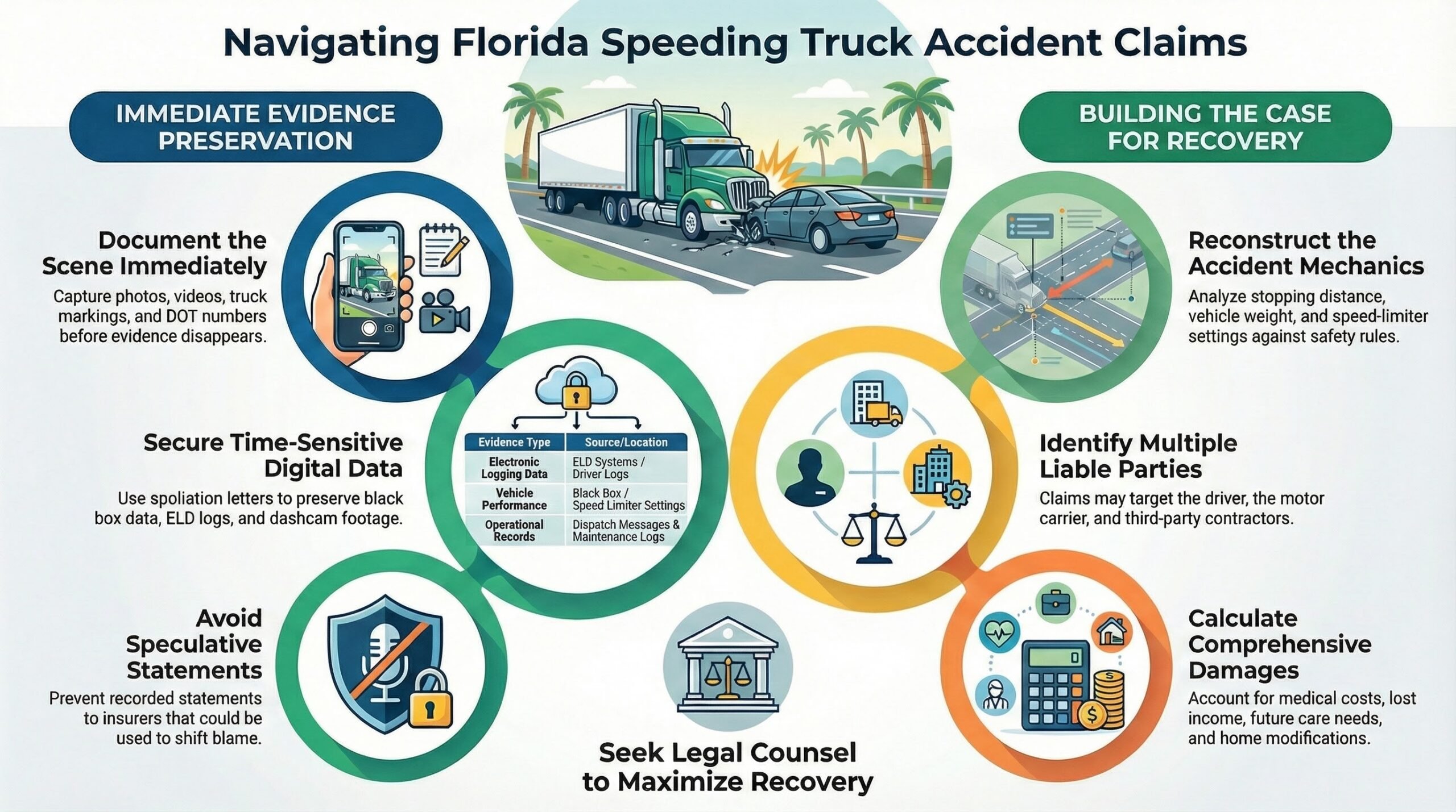 Reclamaciones por Accidentes de Camiones por Exceso de Velocidad en Florida