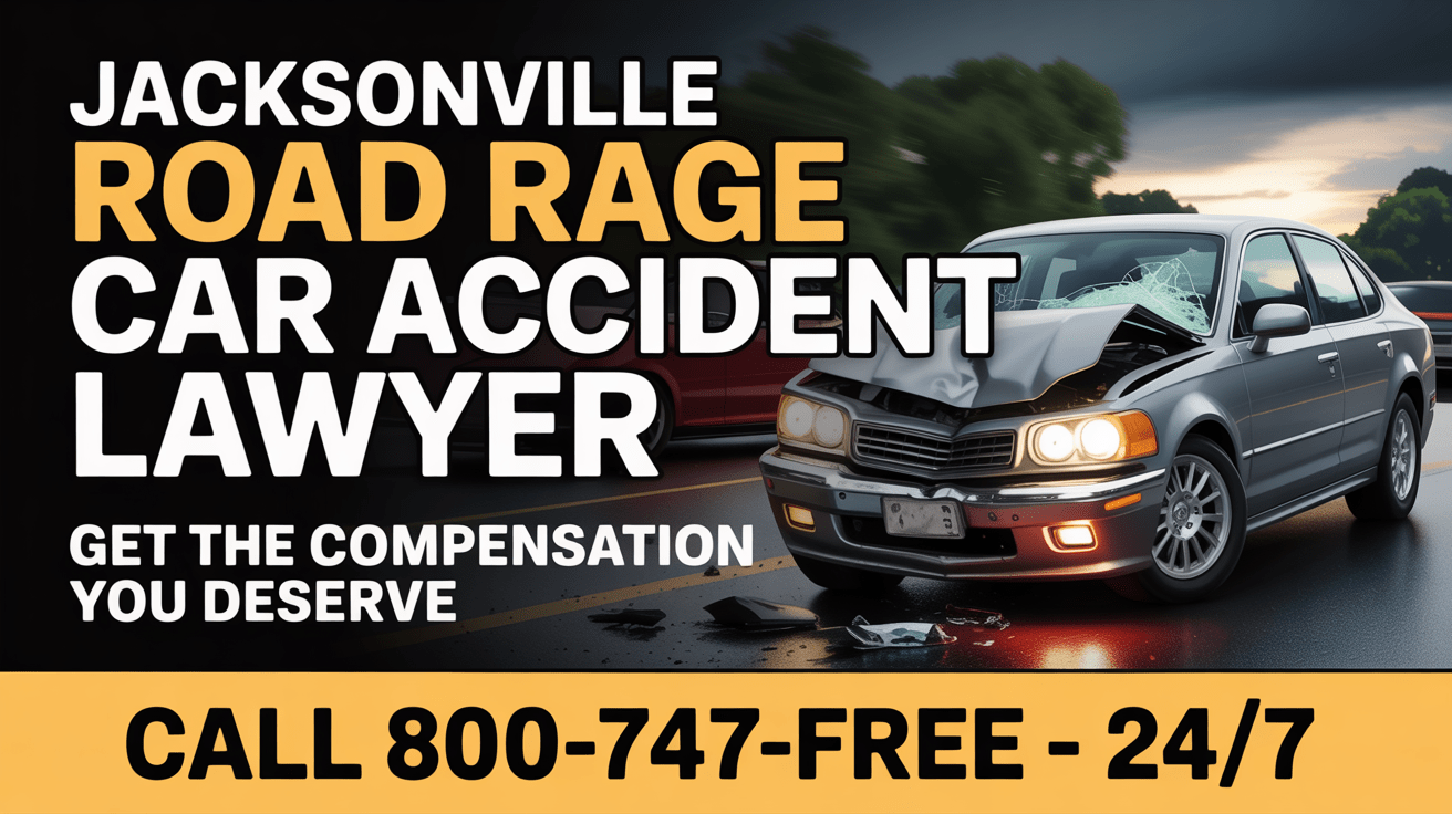 Abogado de lesiones por accidente de coche y rabia en la carretera en Jacksonville