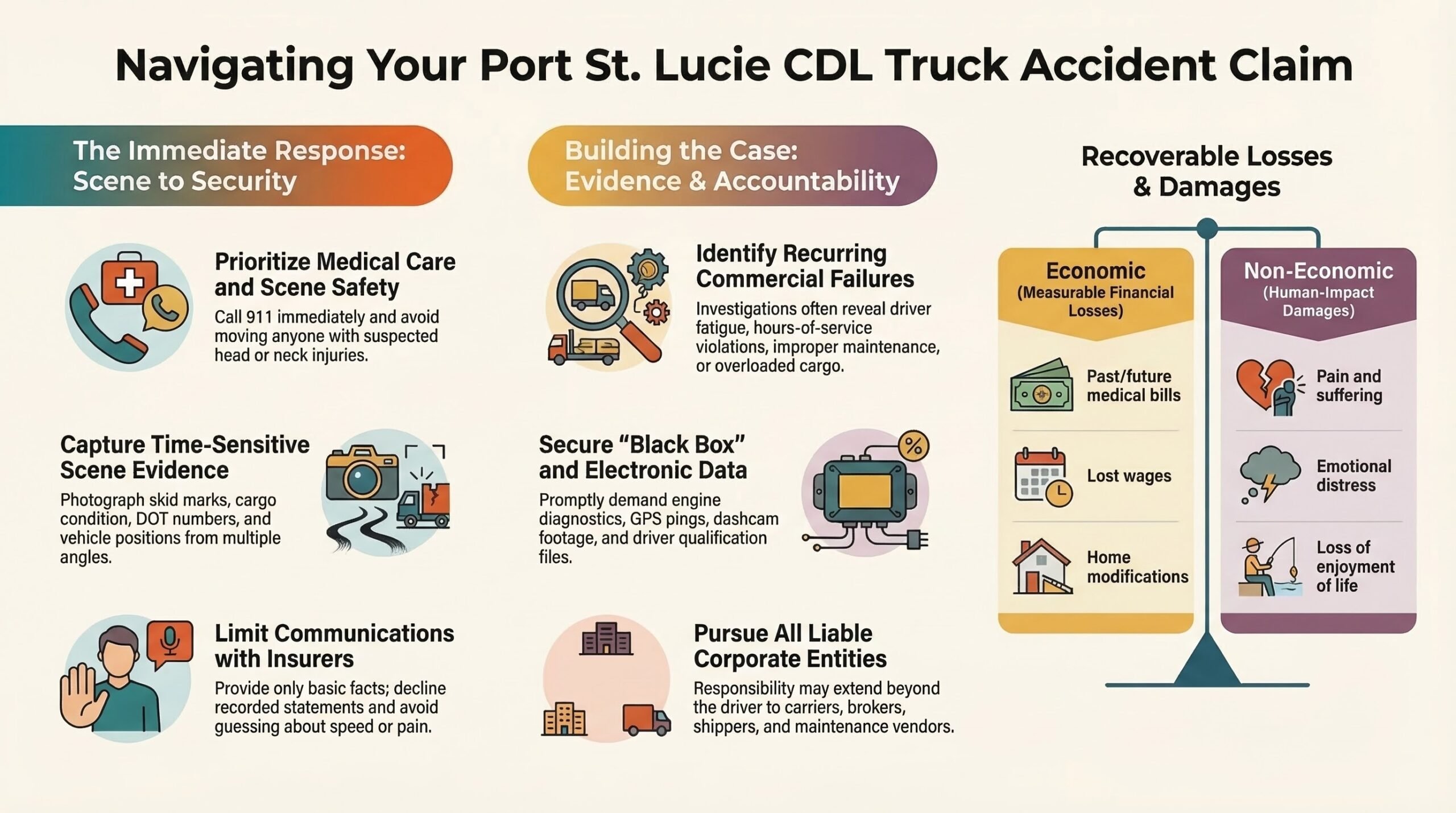 Abogado de Lesiones por Accidentes de Camiones CDL en Port St. Lucie