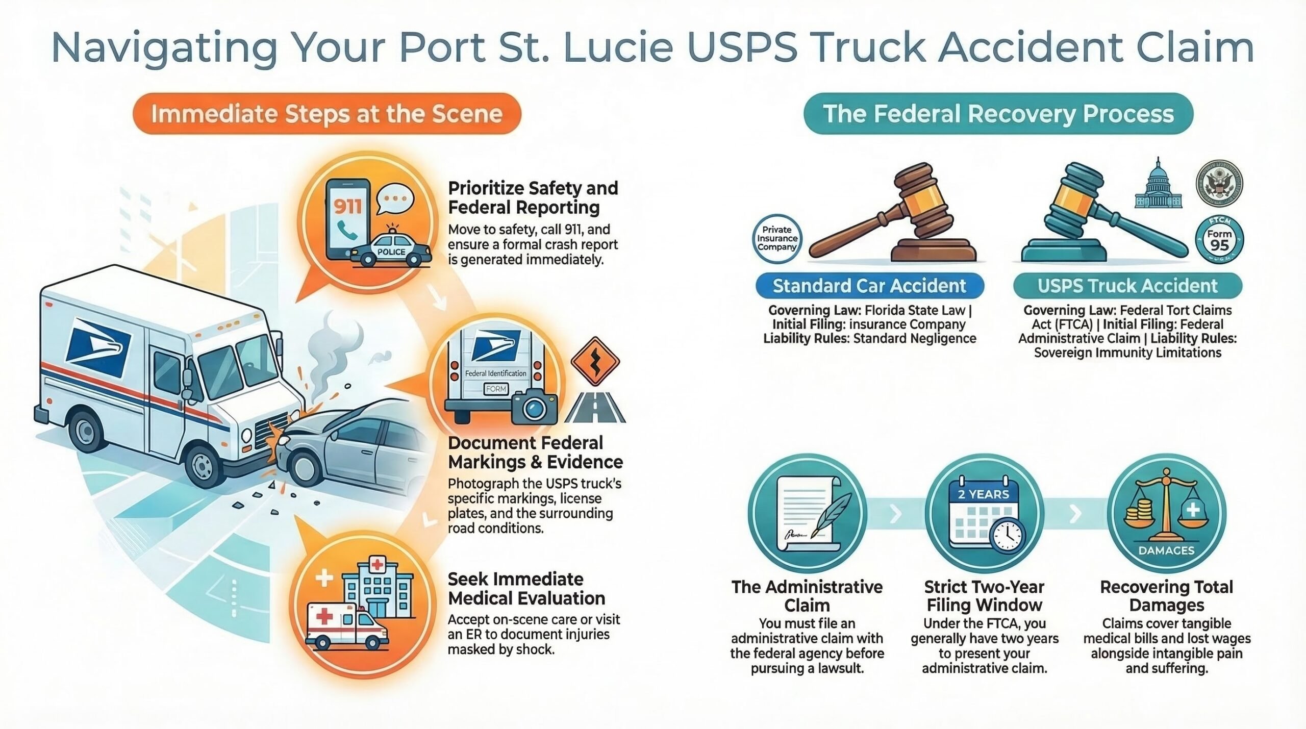 Abogado de Lesiones por Accidentes de Camiones de USPS en Port St. Lucie