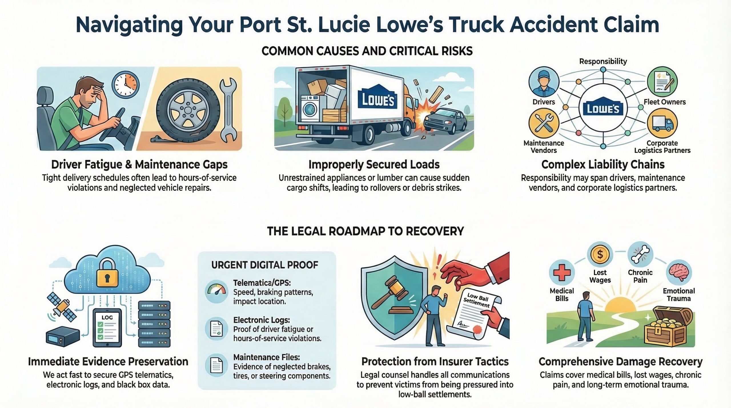 Abogado de lesiones por accidentes de camiones de Lowe's en Port St. Lucie