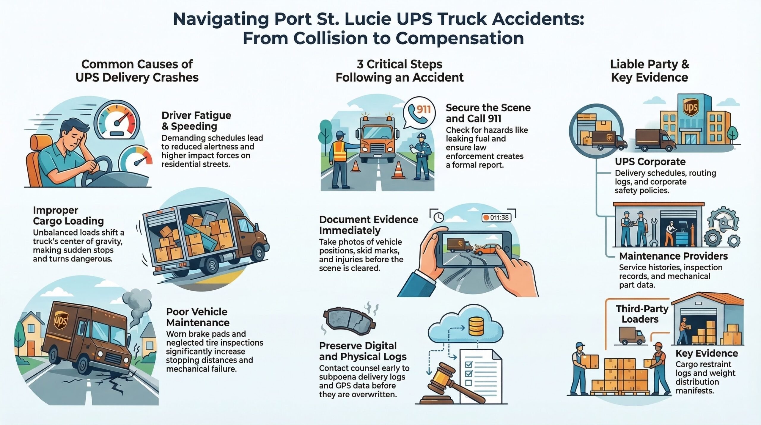 Abogado de Lesiones por Accidentes de Camiones de UPS en Port St. Lucie
