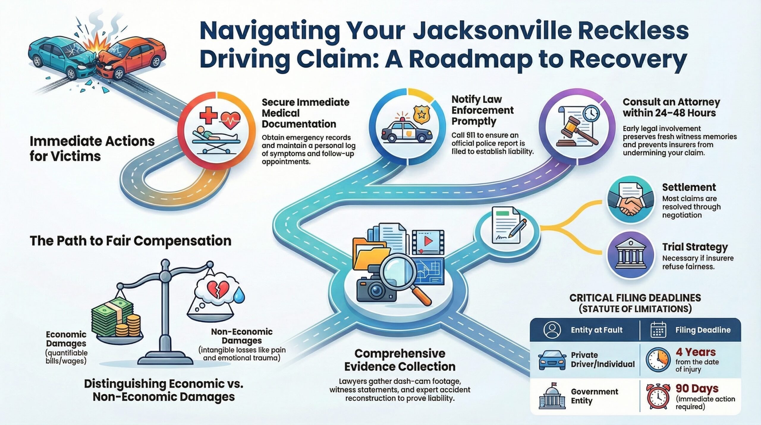 Hoja de Ruta de Reclamación por Conducción Imprudente en Jacksonville