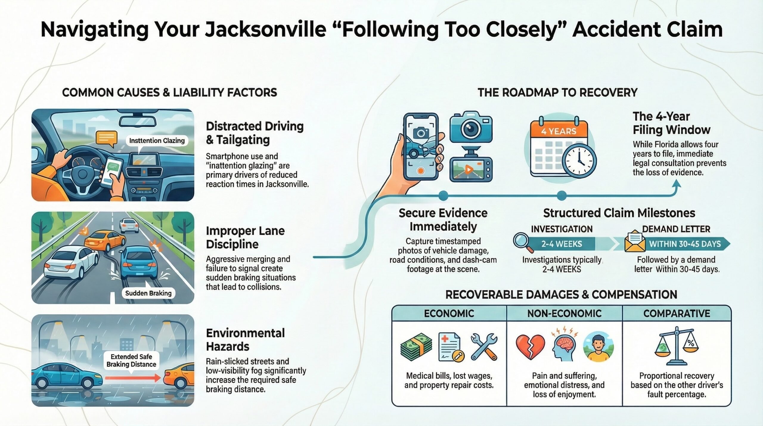Guía de Reclamos por Accidentes de Alcance en Jacksonville
