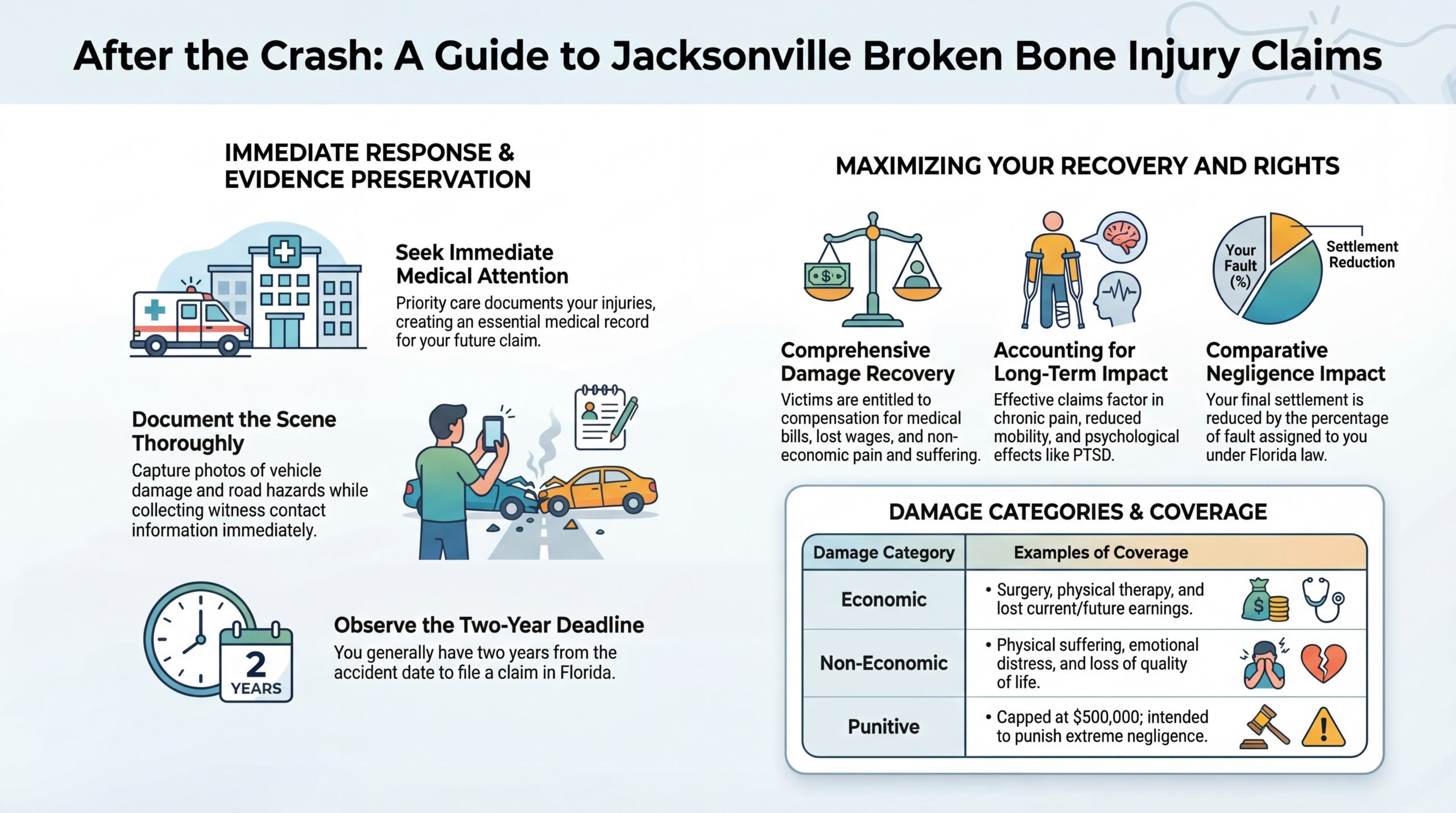 Abogado de Lesiones por Accidentes de Auto con Huesos Rotos en Jacksonville