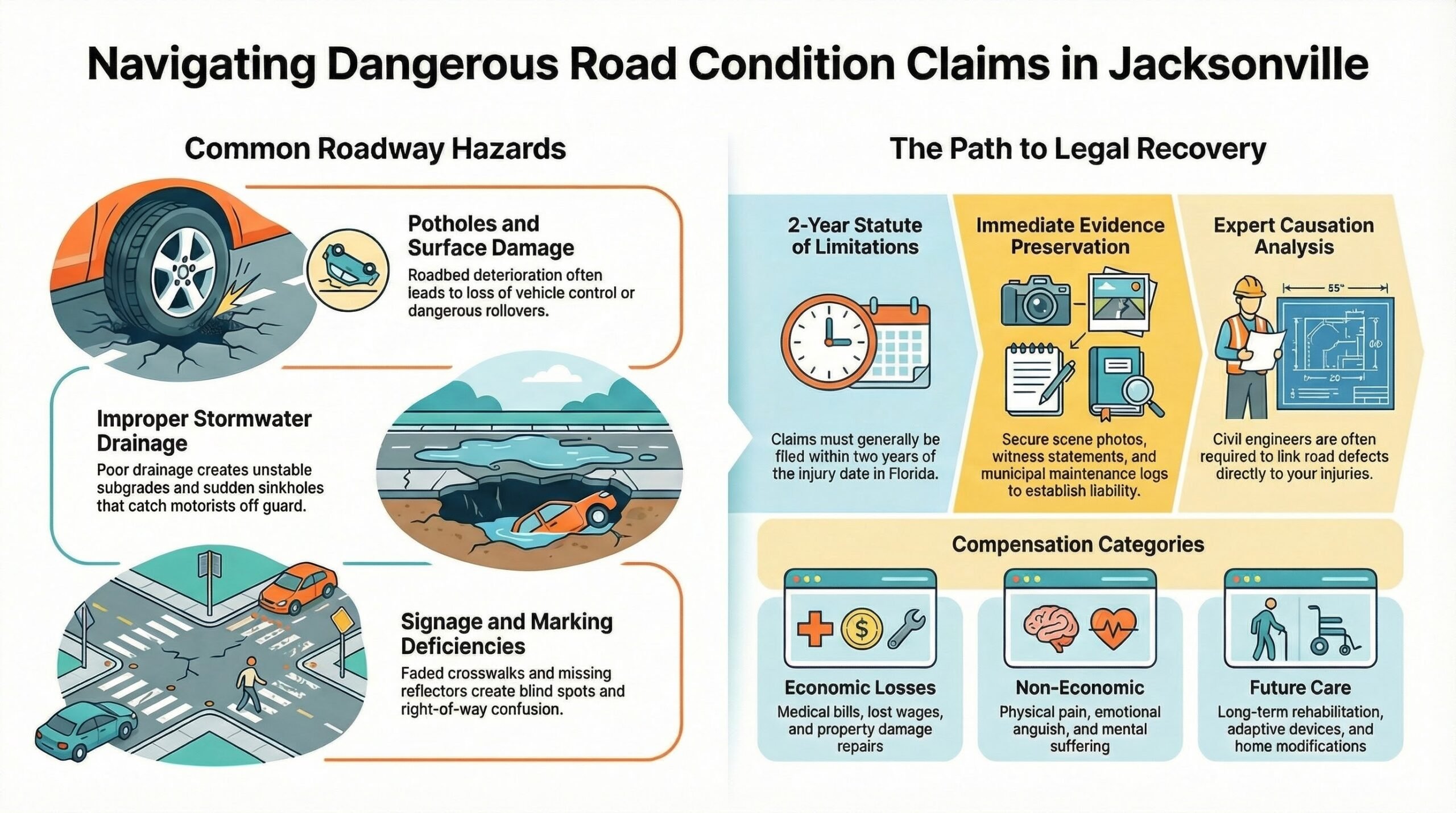 Jacksonville Dangerous Road Condition Car Accident Injury Lawyer