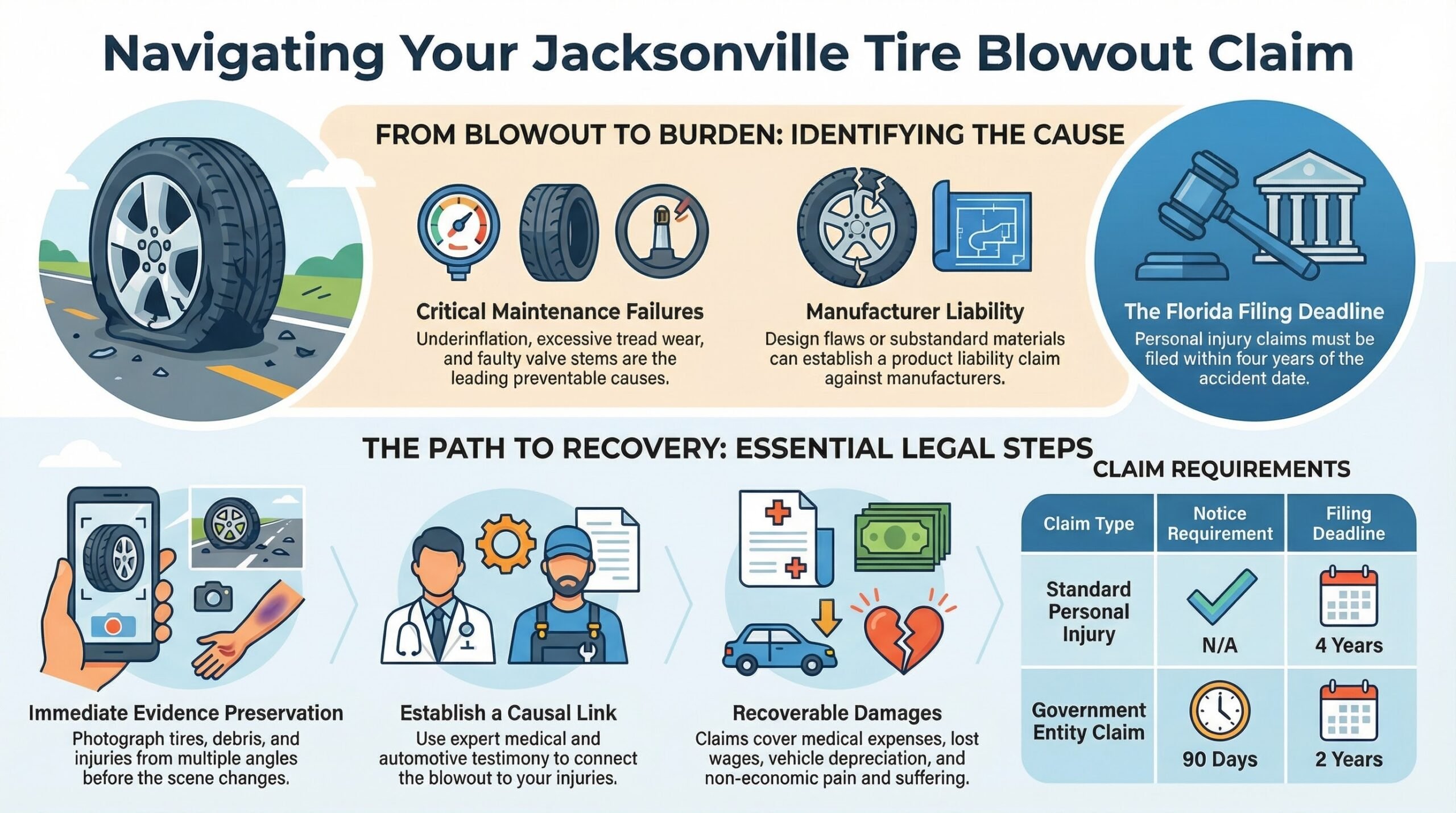Navegando Reclamos por Reventón de Llanta en Jacksonville
