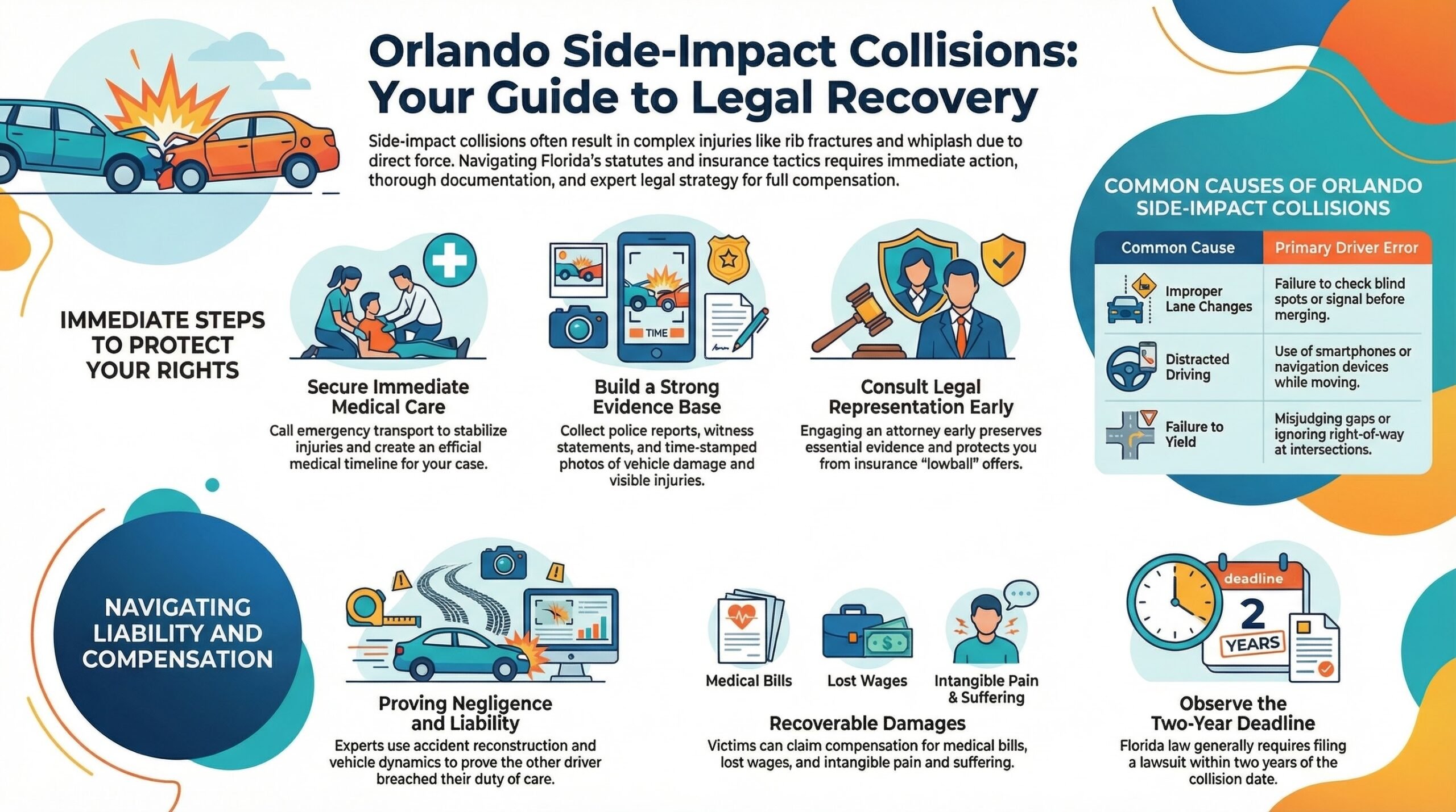 Guía de Recuperación Legal por Colisiones Laterales en Orlando