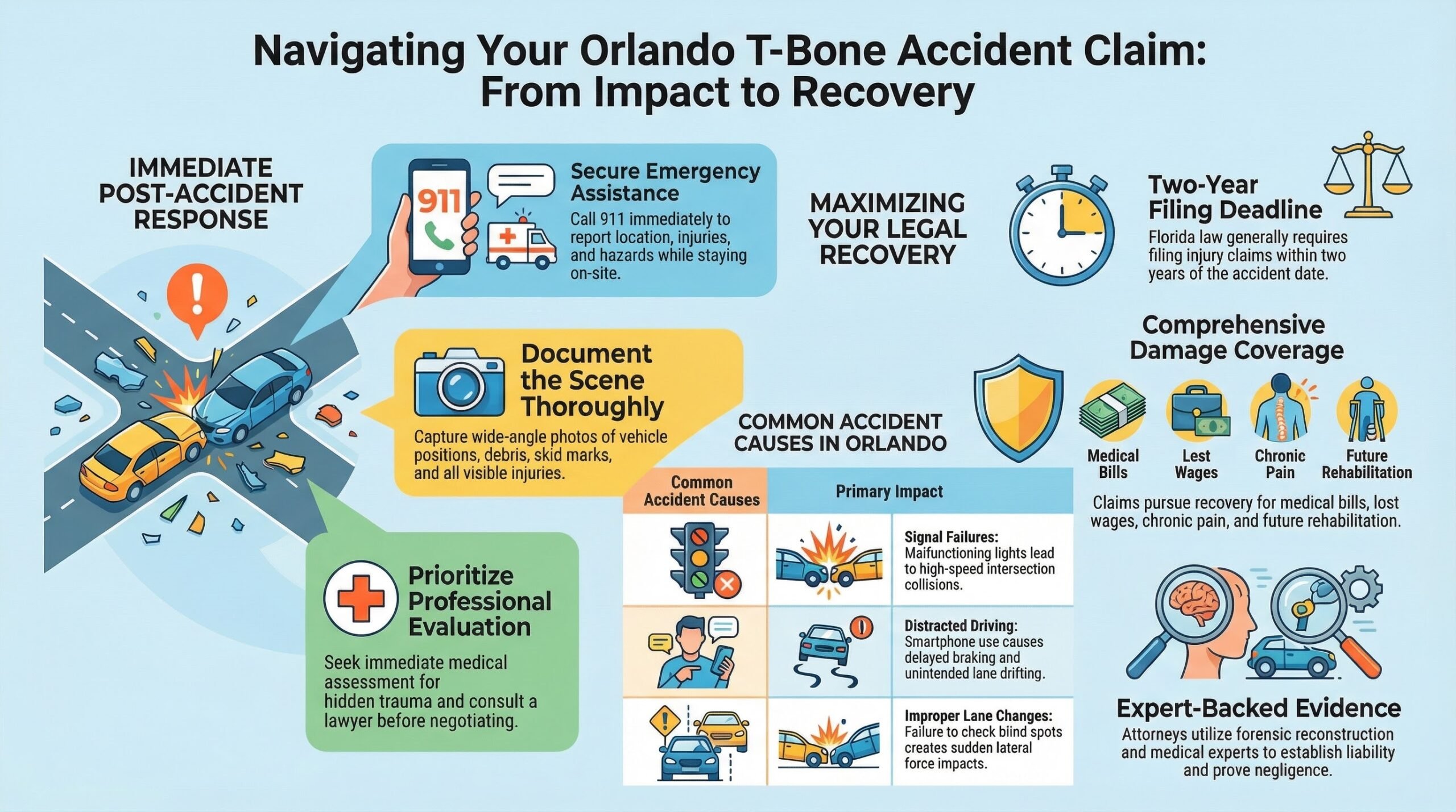 Abogado de Lesiones por Accidentes de Auto T-Bone en Orlando
