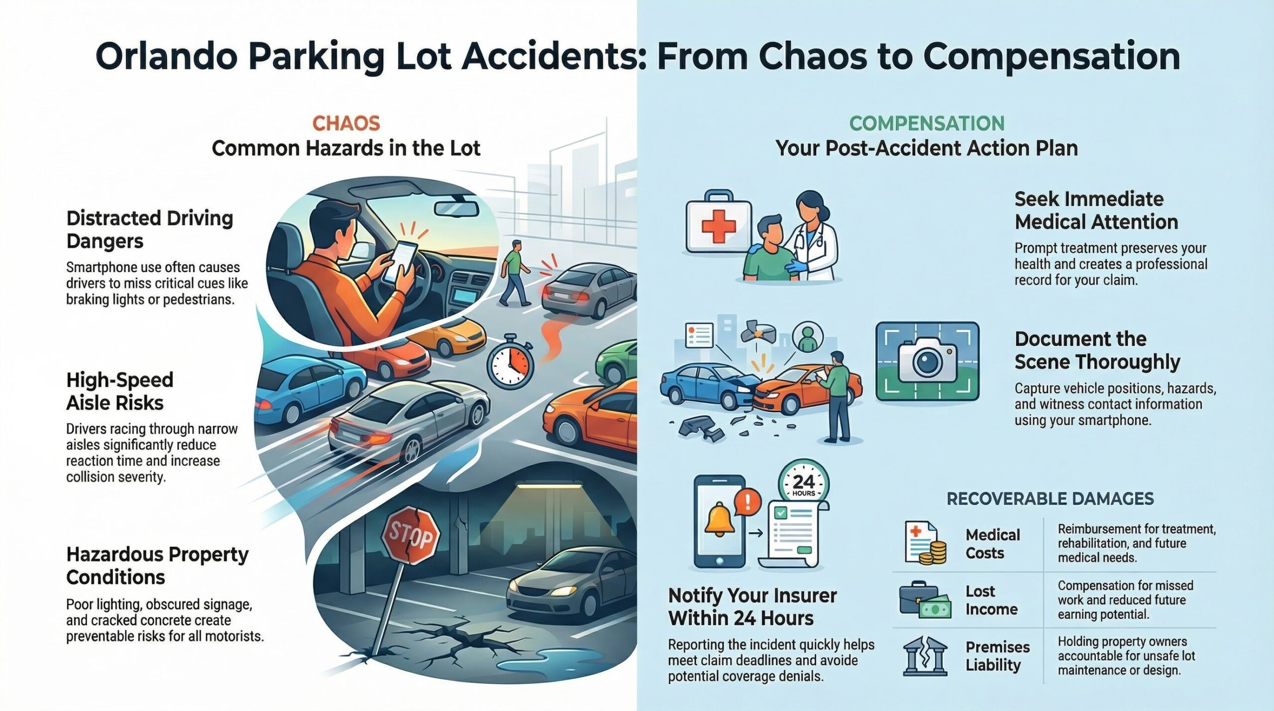 Guía de Accidentes en Estacionamientos de Orlando