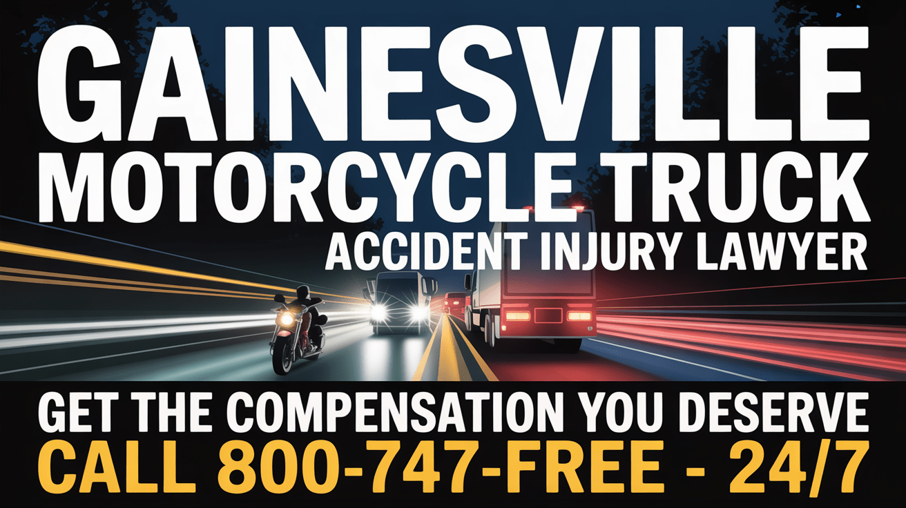 Abogado de lesiones por accidente de motocicleta-camión en Gainesville