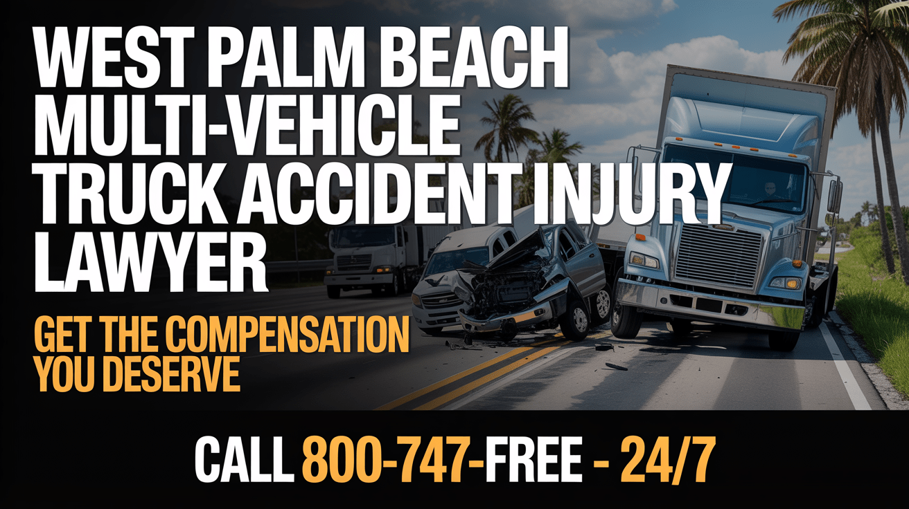 Abogado de lesiones por accidente de camión de múltiples vehículos en West Palm Beach