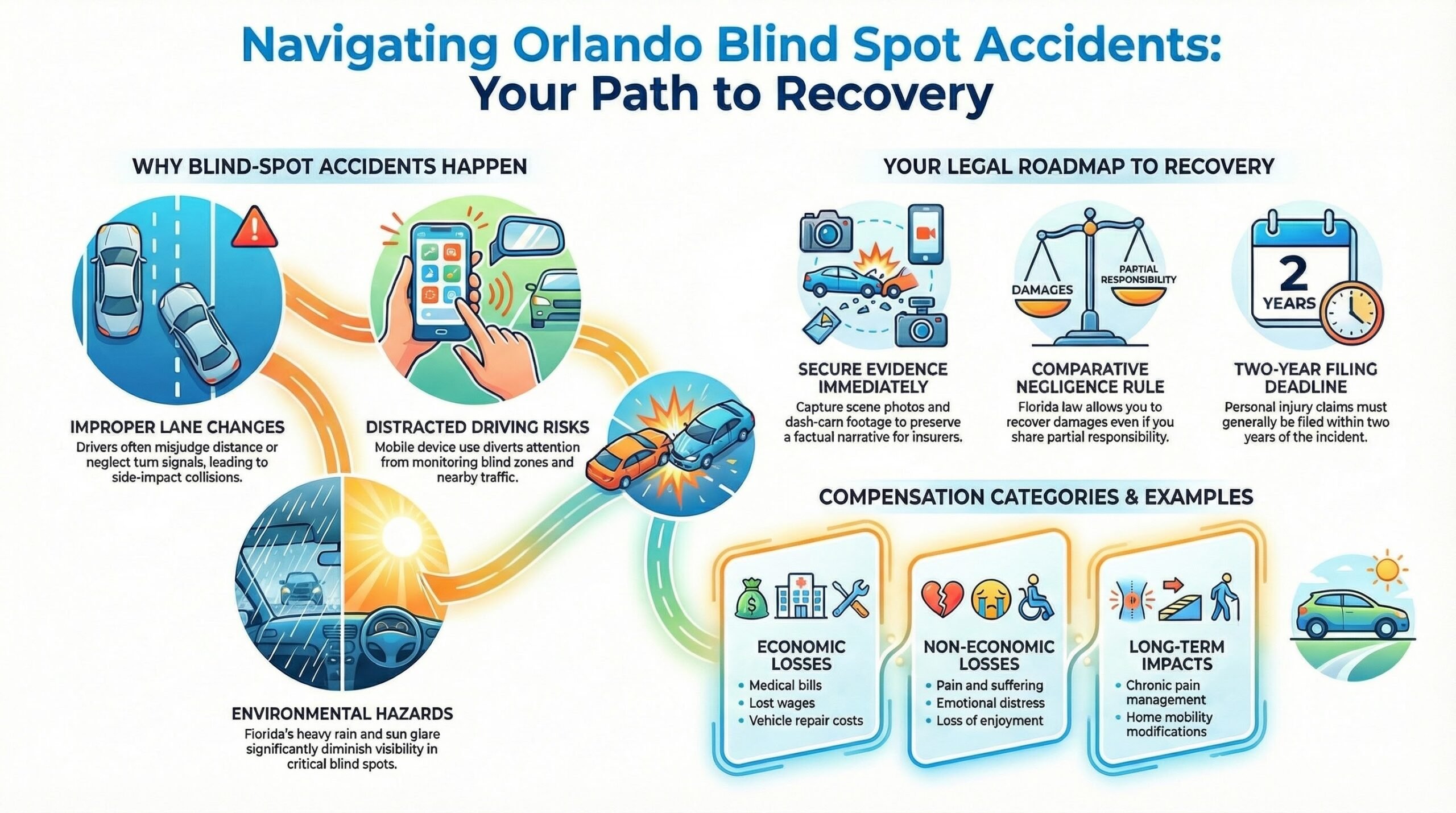 Abogado de Lesiones por Accidentes de Auto en Puntos Ciegos de Orlando