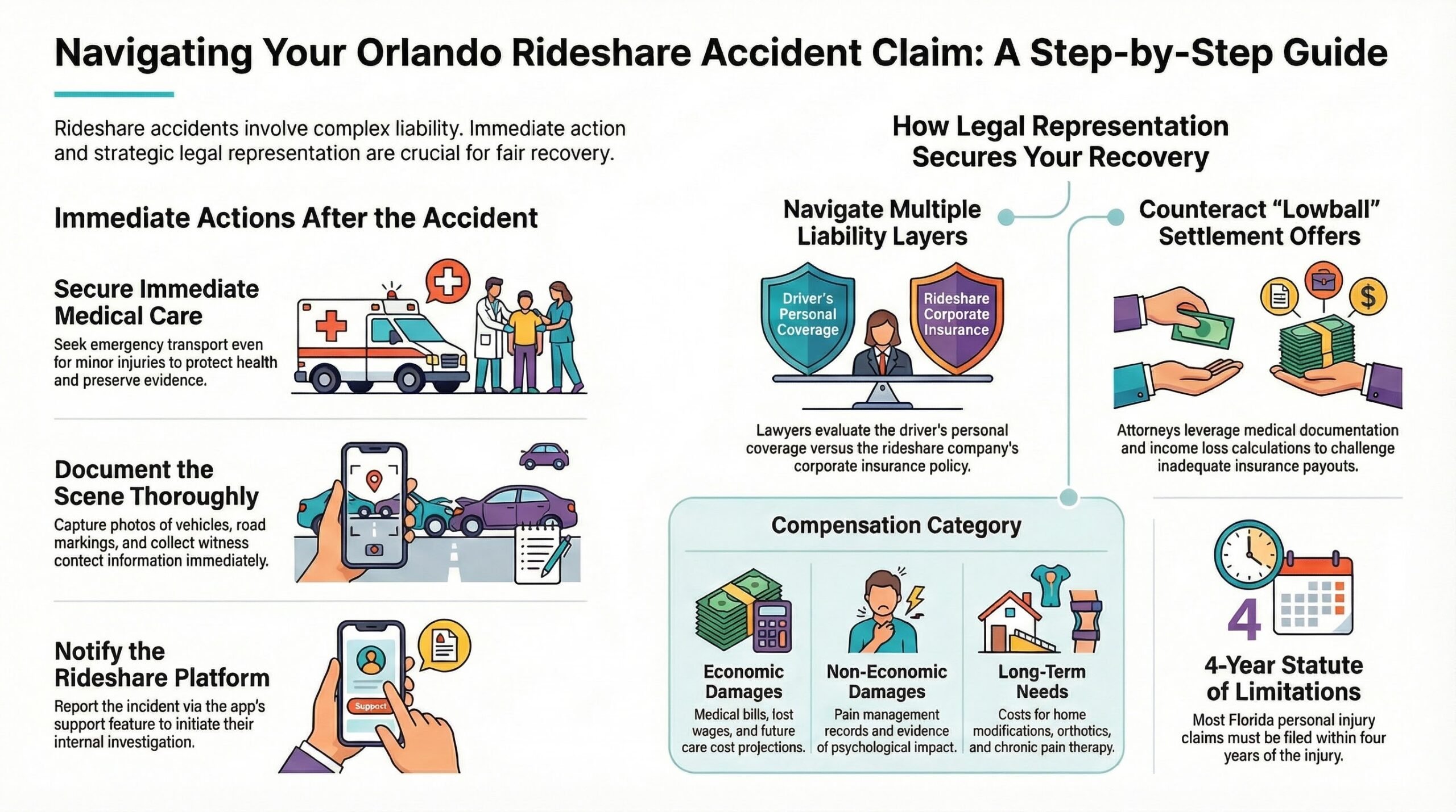 Guía de Reclamación por Accidente de Rideshare en Orlando
